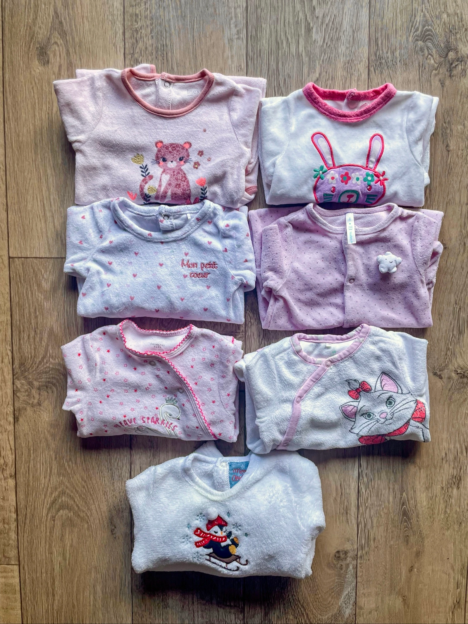 Lot pyjamas velours taille 3 mois 
